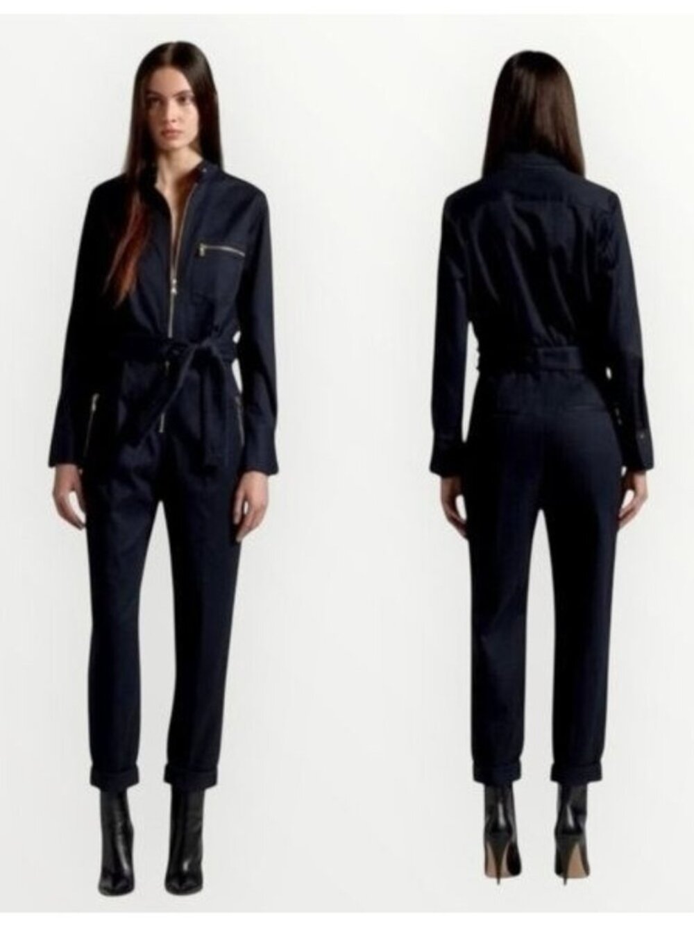 Equipment Alchemille Cotton Jumpsuit in Navy Size 4
